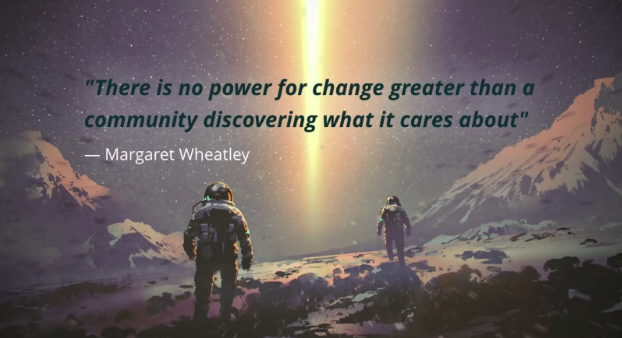 Driesnote Slide: There is no power for change greater than a community discovering what it cares about
