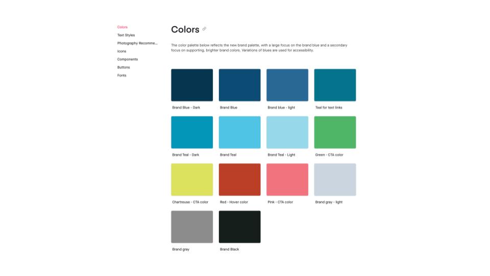 A site color palette.