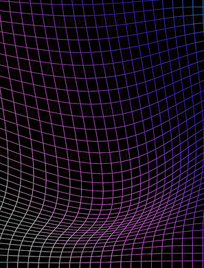 An abstract illustration of a colorful grid and wave pattern